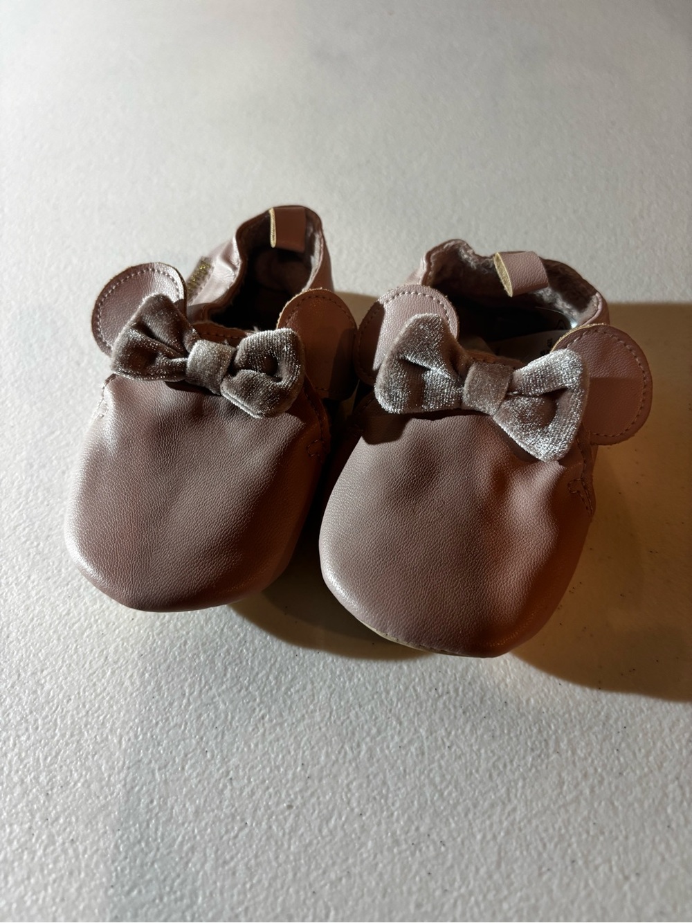 H&M Dusty Pink Baby Bow Moccasins